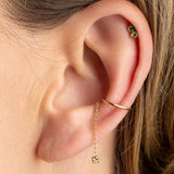 Ear cuff avec chaînette et cristal brillant April Please