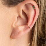 Ear cuff avec chaînette et cristal brillant April Please