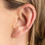 Ear cuff avec chaînette et cristal April Please