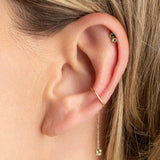 Ear cuff avec chaînette et cristal April Please