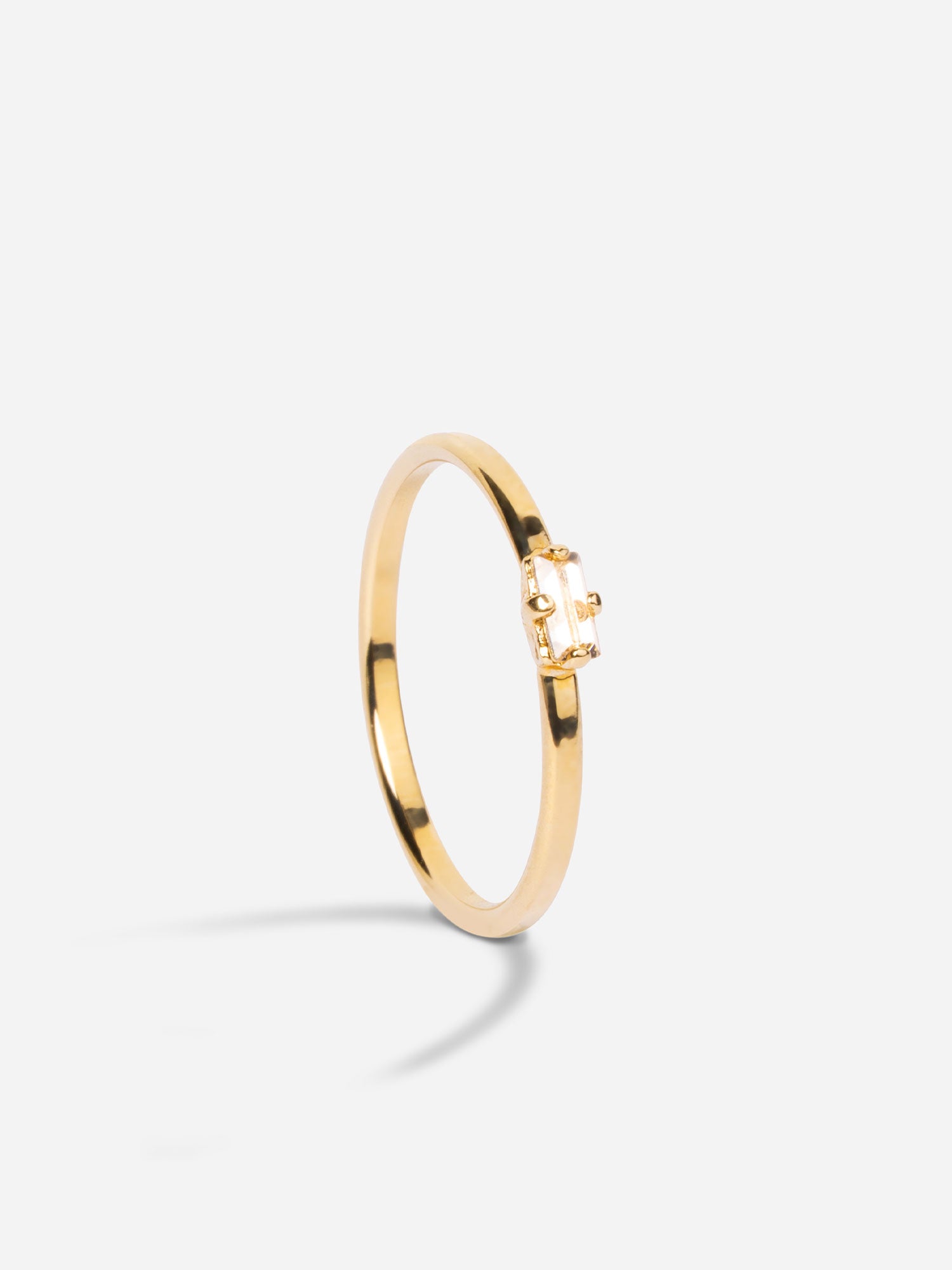 Bague fine avec cristal baguette April Please