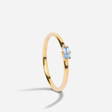 Bague fine avec cristal baguette saphir April Please