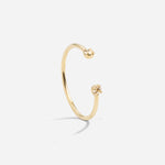 Bague réglable ouverte double cristaux blancs