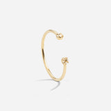 Bague réglable ouverte double cristaux blancs