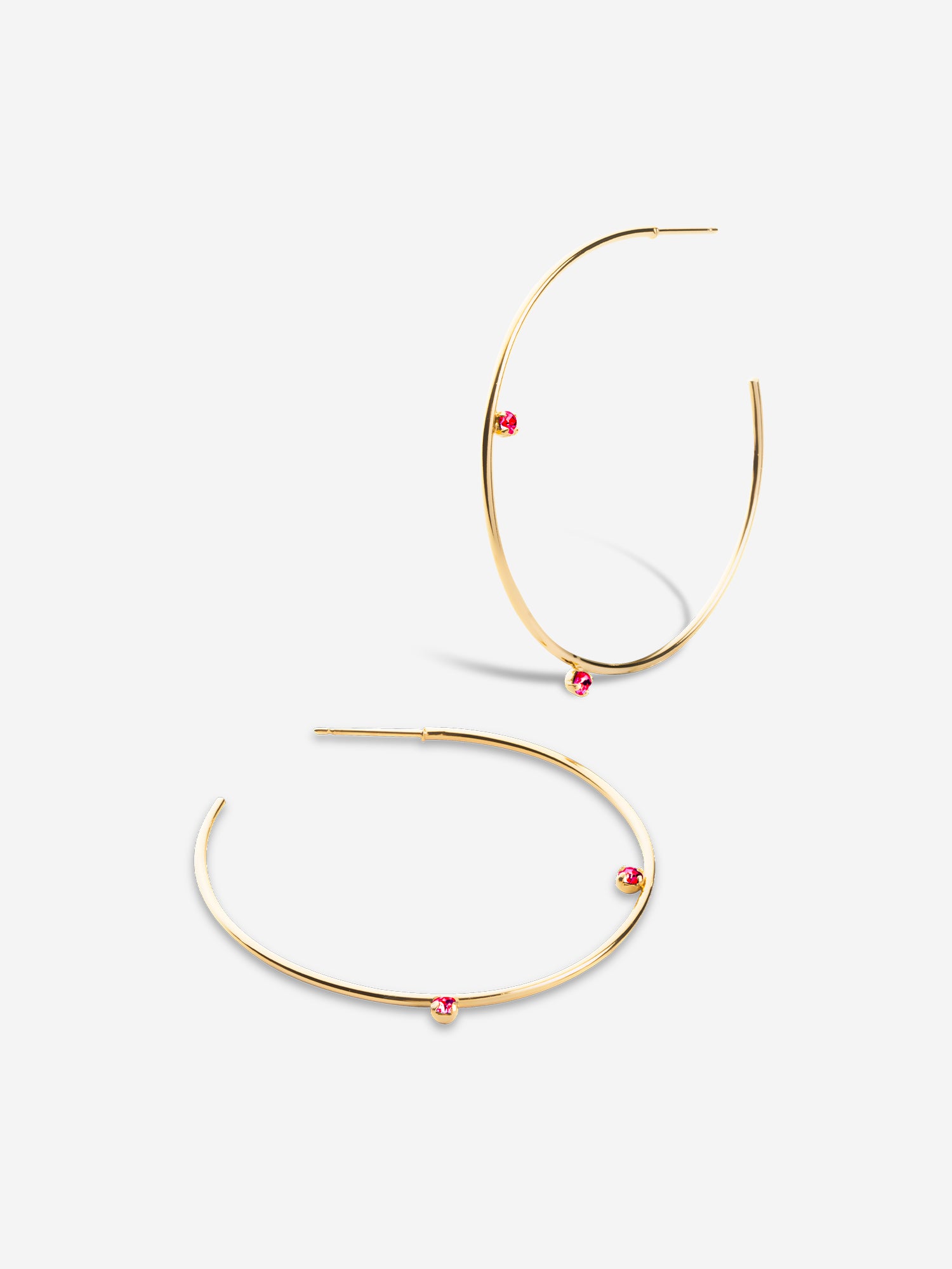 grande créoles avec cristaux fuchsia