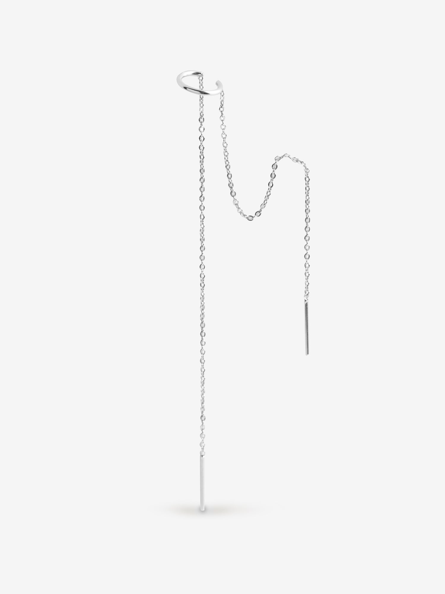 double boucles d'oreilles chaines avec bague d'oreille anneau palladium