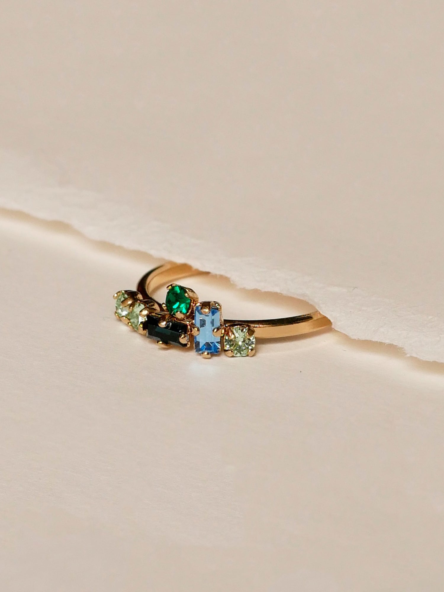 Bague cristaux bleus made in France