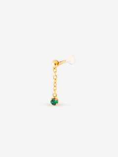 piercing chaine cristal émeraude 