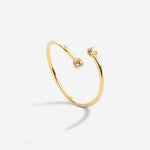 Bague réglable double cristaux blancs