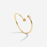 Bague réglable double cristaux blancs