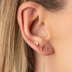 Boucles avec cristaux rose