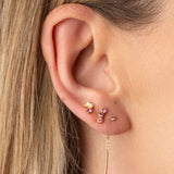 Boucles avec cristaux rose