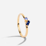 Bague fine avec duo de cristaux bleu April Please