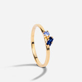 Bague fine avec duo de cristaux bleu April Please