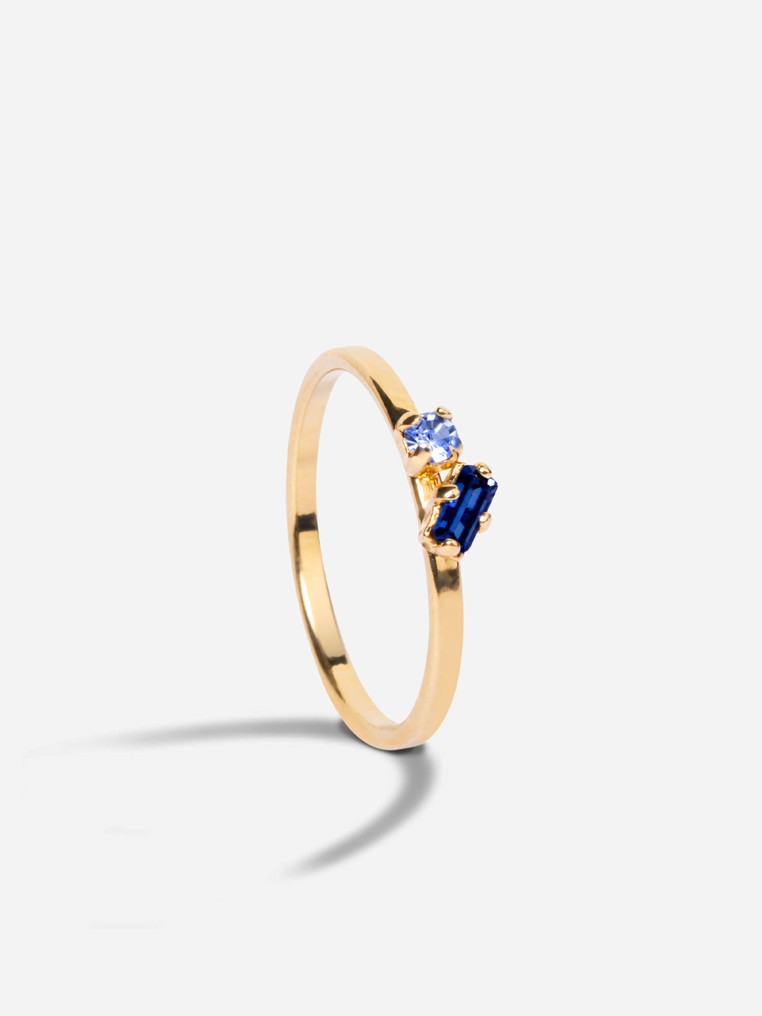 Bague fine avec duo de cristaux bleu April Please