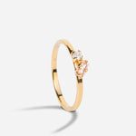 Bague fine avec duo de cristaux nude April Please