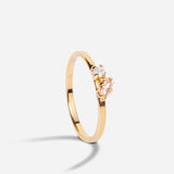 Bague fine avec duo de cristaux nude April Please
