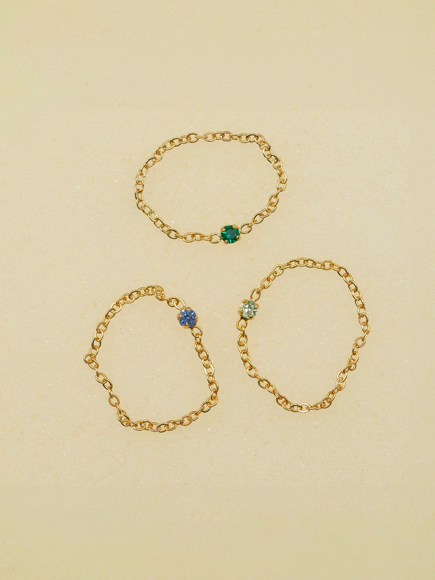 Bagues chaînes avec cristaux April Please